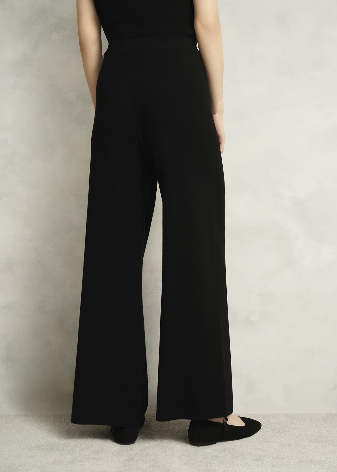 Black Harris Wide Leg Knitted Co-ord Trousers