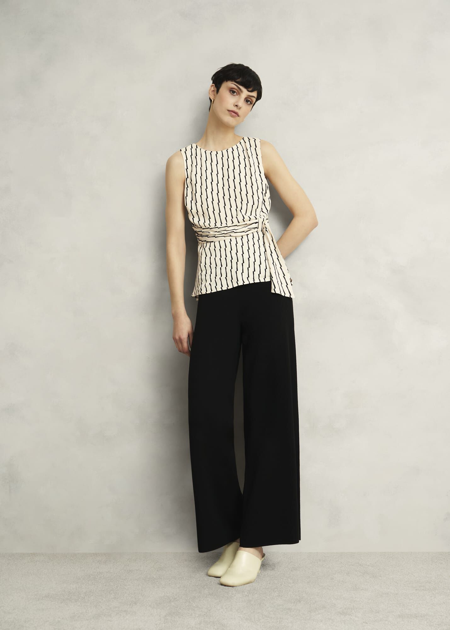 Black Harris Wide Leg Knitted Co-ord Trousers