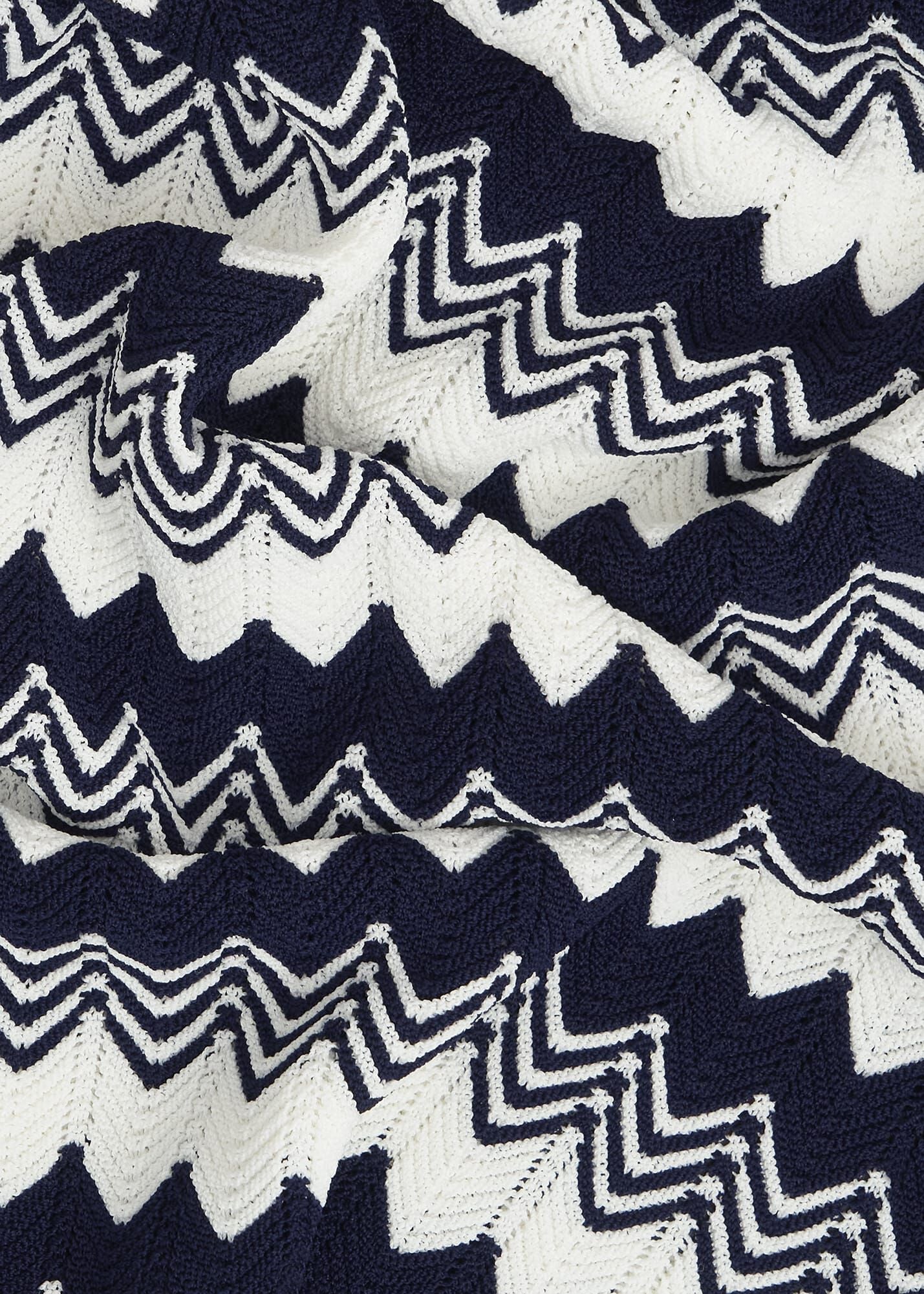 Navy Osterley Chevron Striped Knitted Vest Top