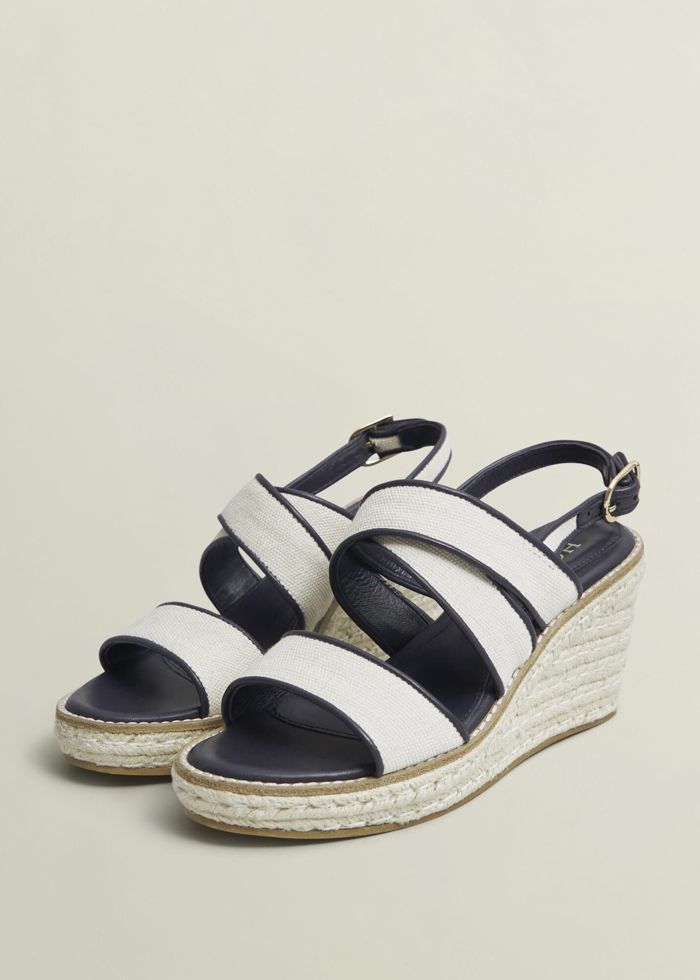 Lucie Canvas Leather Espadrilles