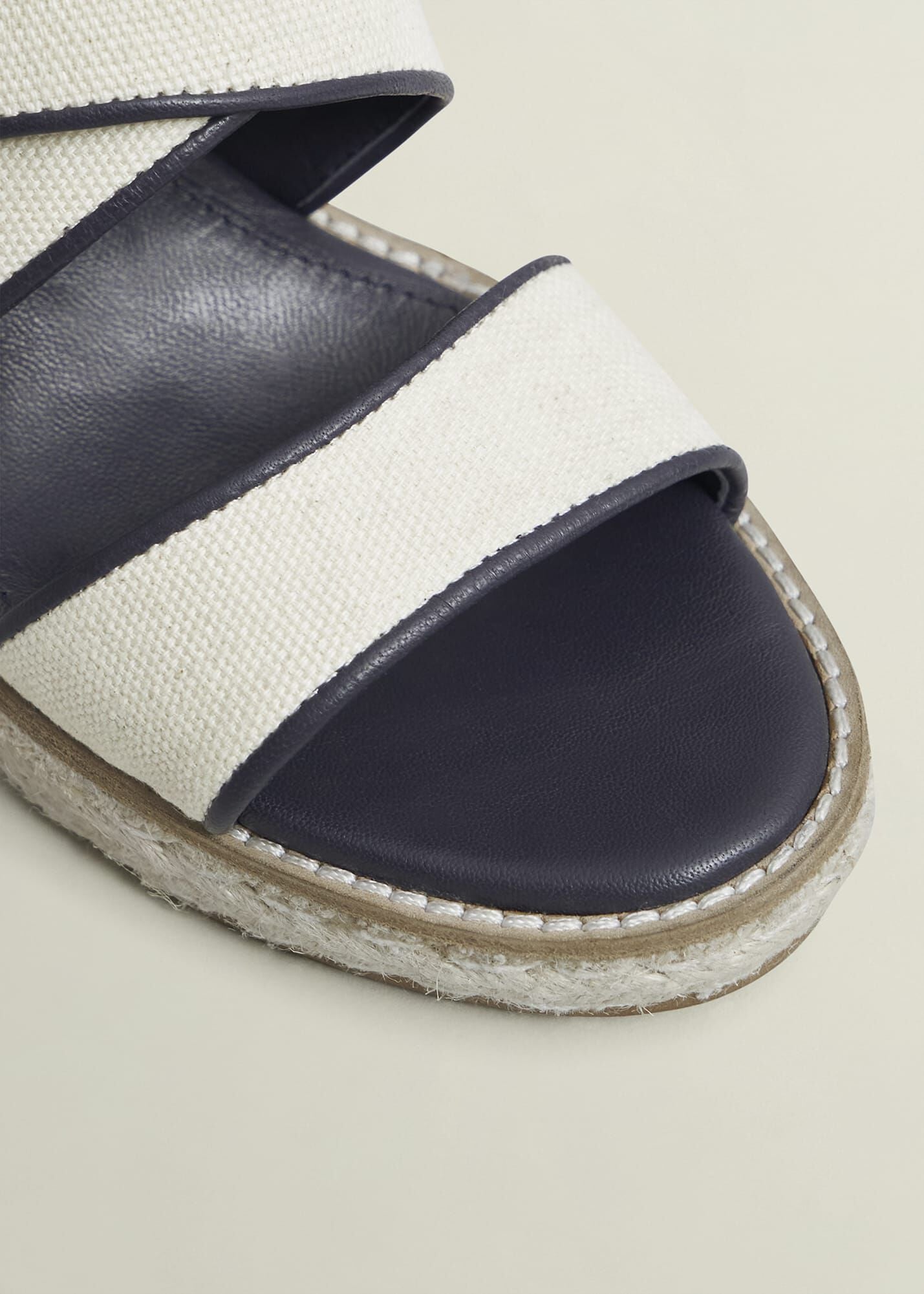 Lucie Canvas Leather Espadrilles