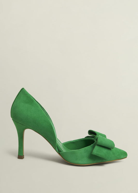 Elva Suede Bow Court Shoes