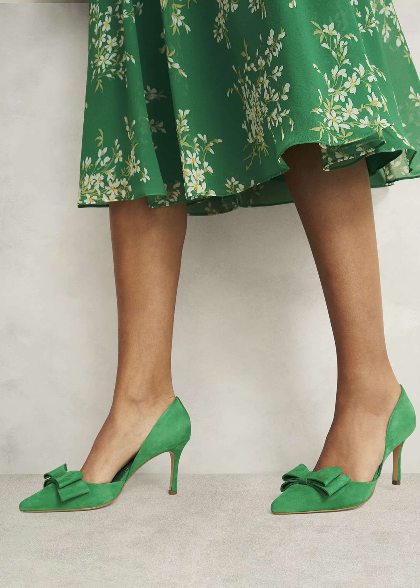 Elva Suede Bow Court Shoes