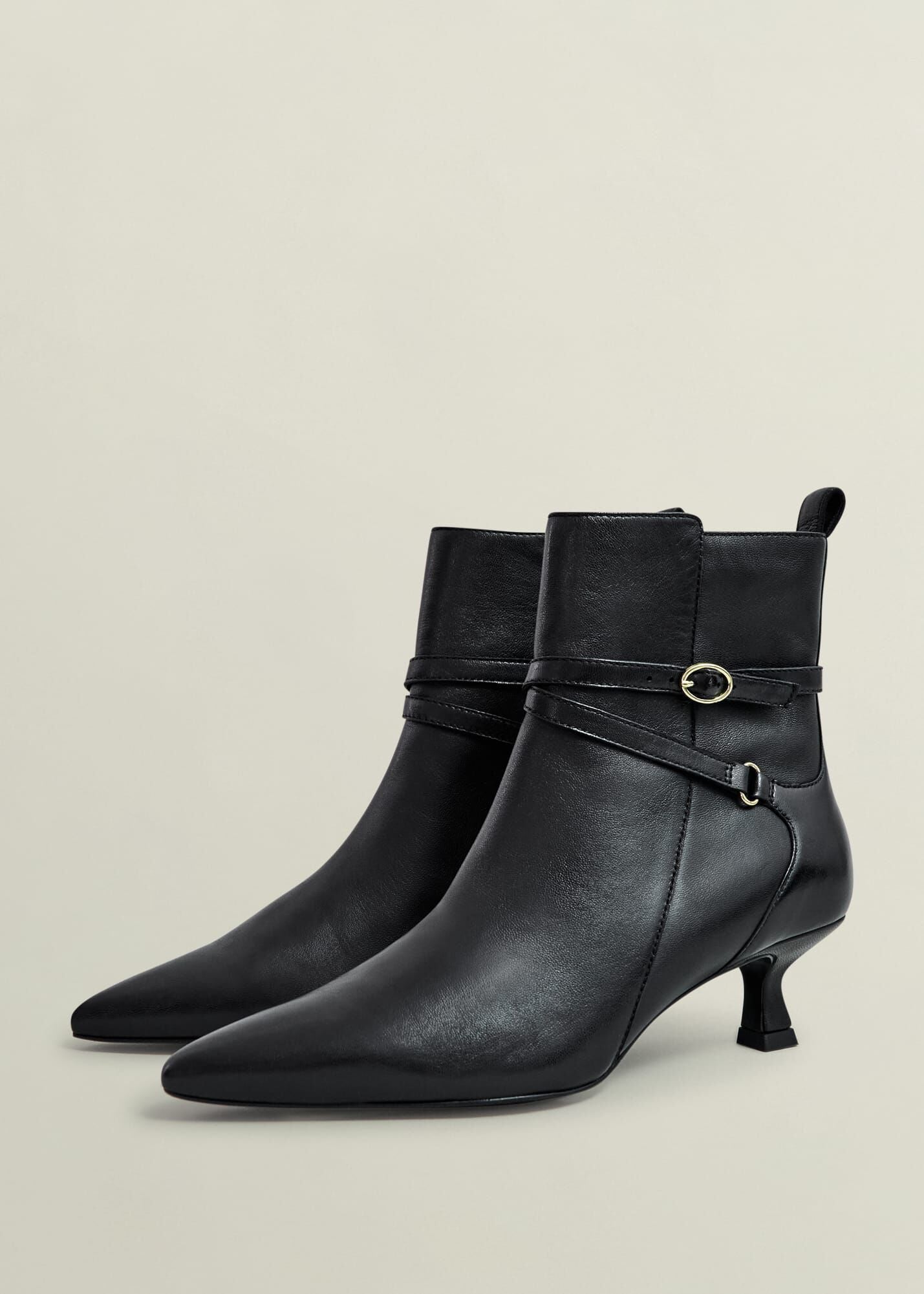 Loretta Leather Heeled Ankle Boots