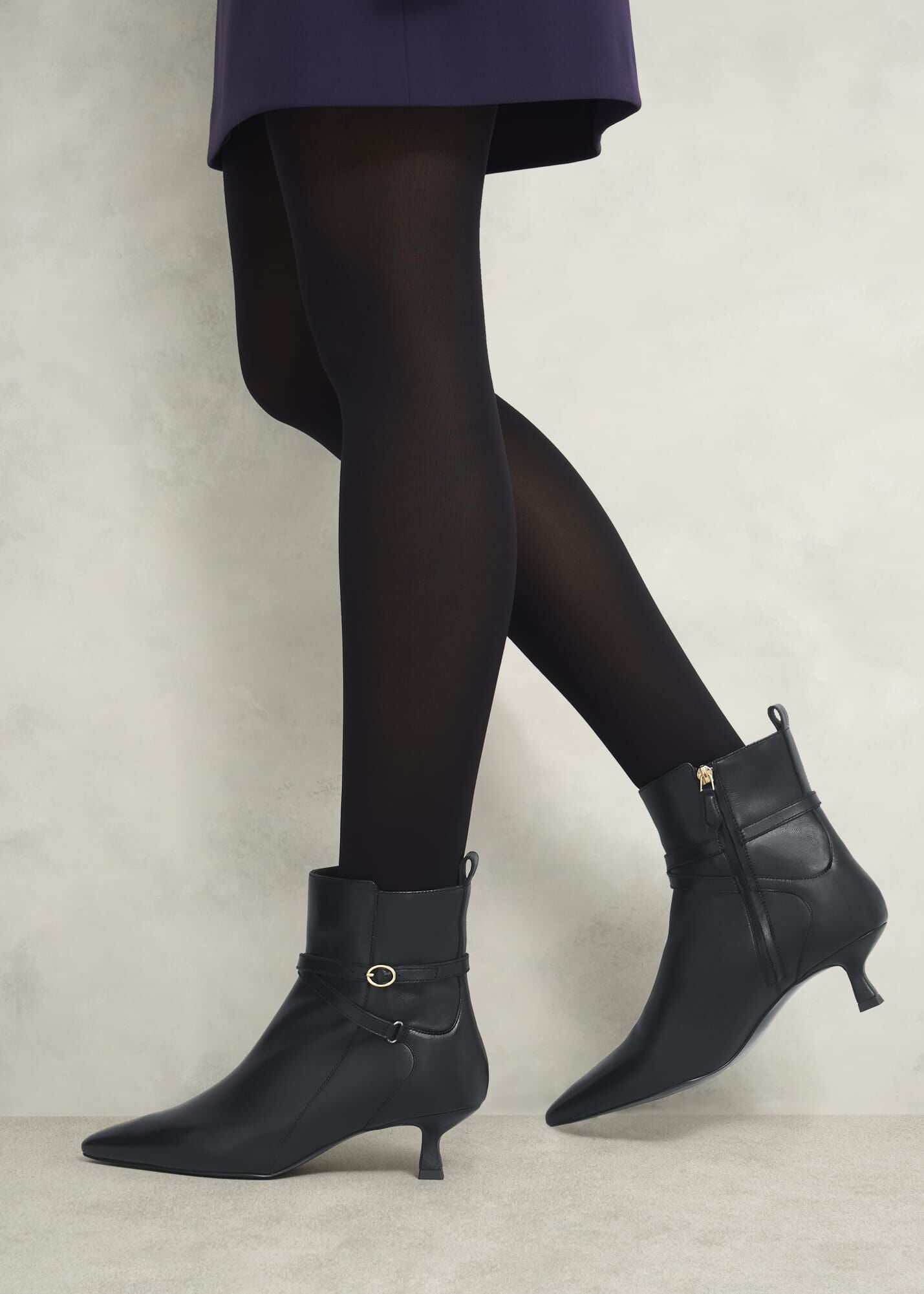 Loretta Leather Heeled Ankle Boots