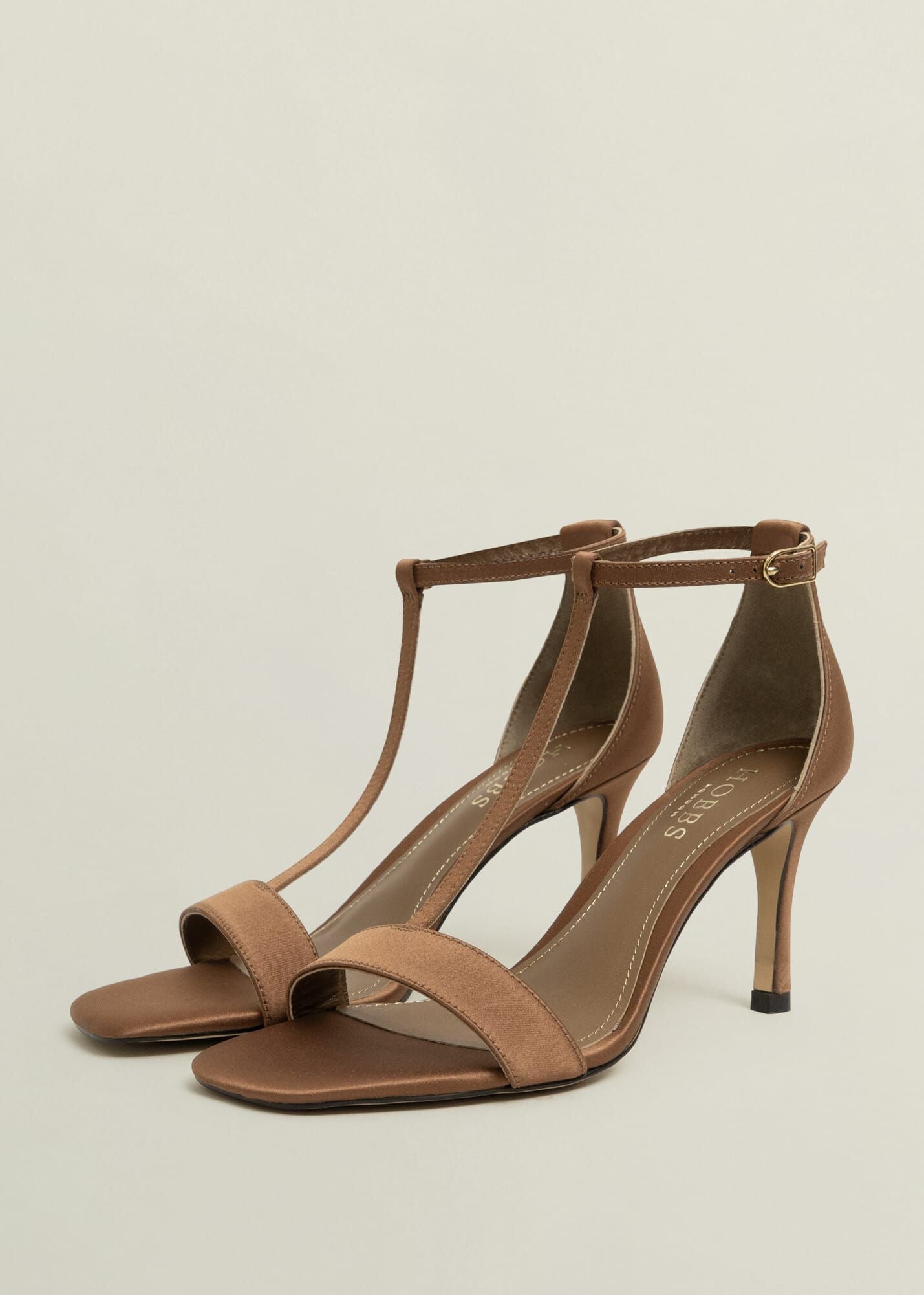 Nadia T-Bar Satin Sandals