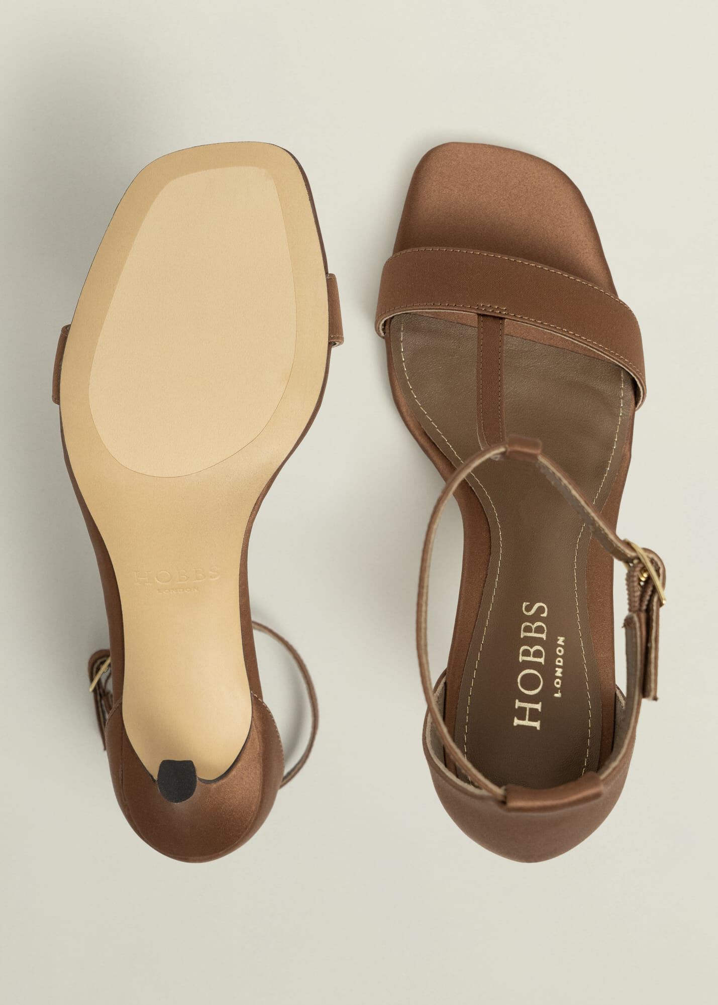 Nadia T-Bar Satin Sandals