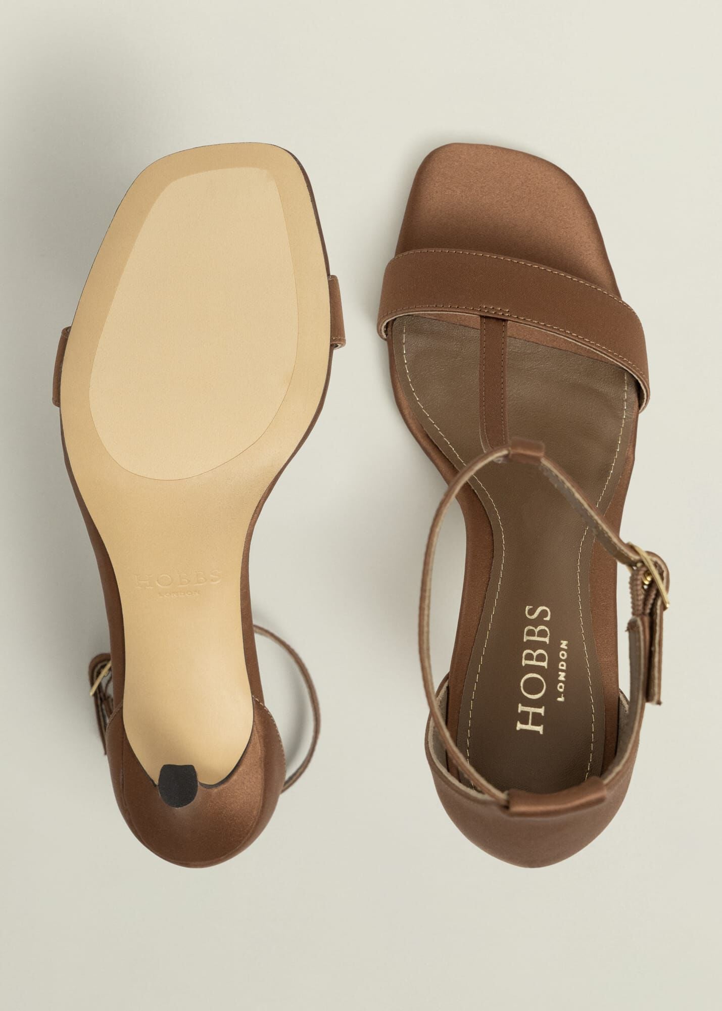 Nadia T-Bar Satin Sandals