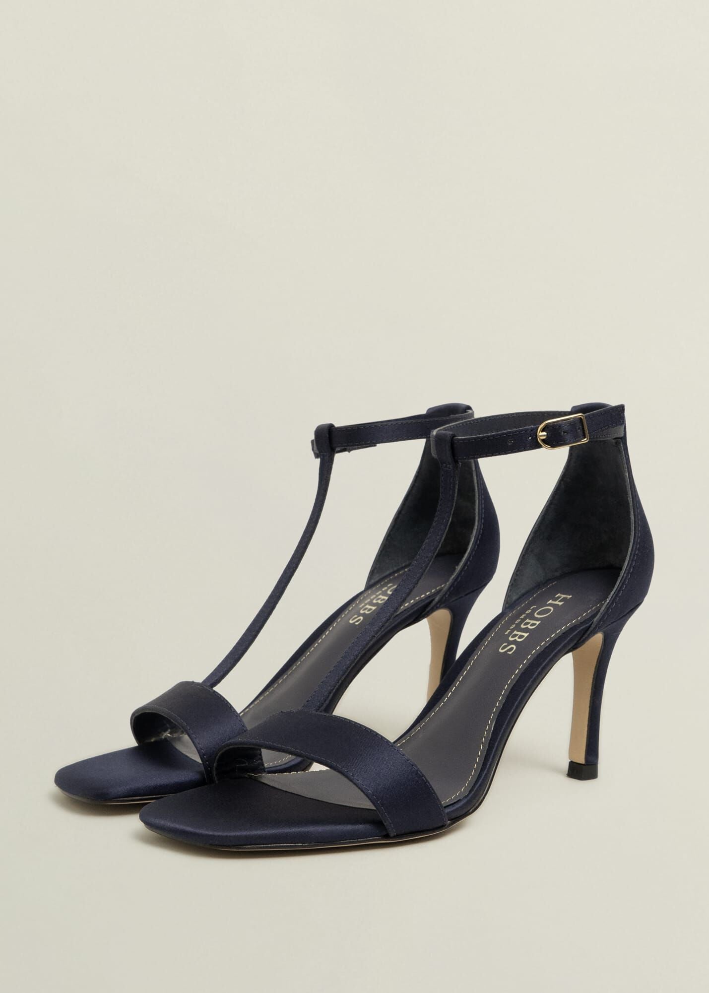 Nadia T-Bar Satin Sandals
