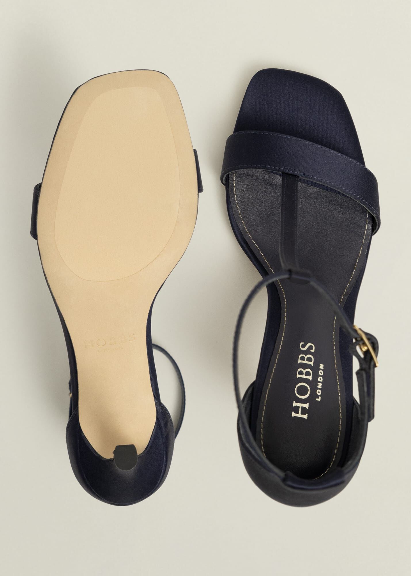 Nadia T-Bar Satin Sandals