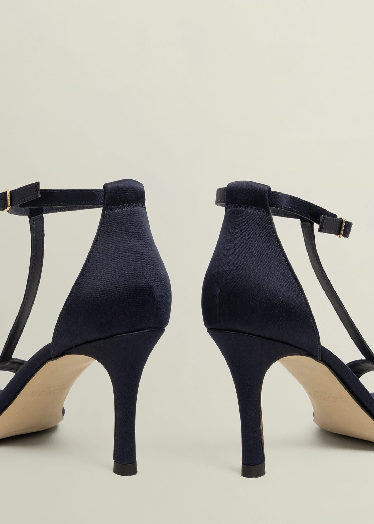 Nadia T-Bar Satin Sandals