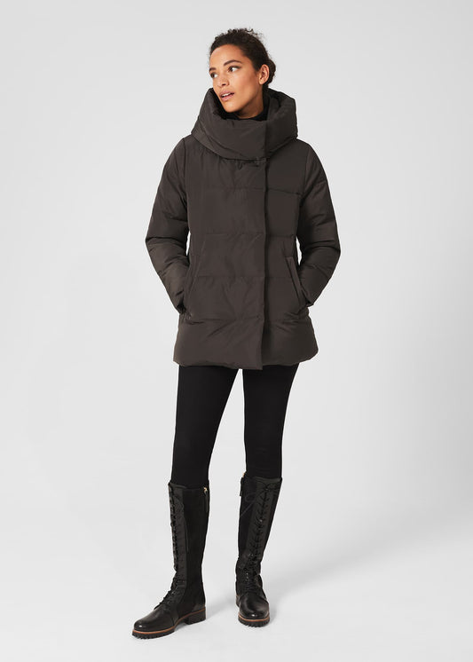 Short Heather Water Resistant Puffer Jacket
