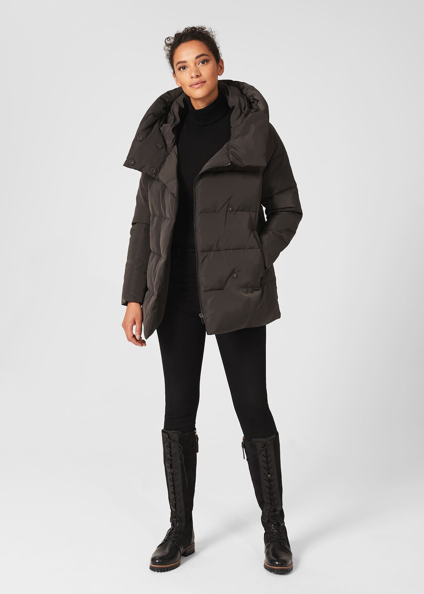 Short Heather Water Resistant Puffer Jacket