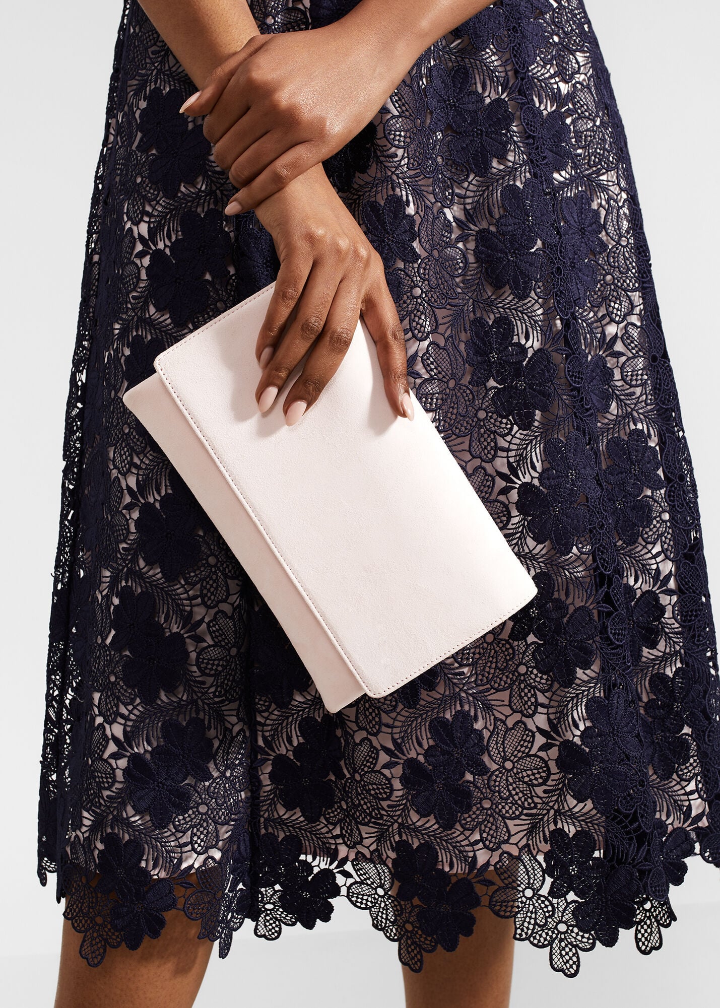 Renata Suede Clutch Bag