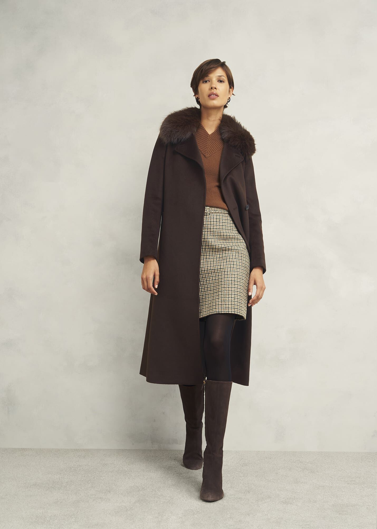 Livia Wool Coat With Faux Fur