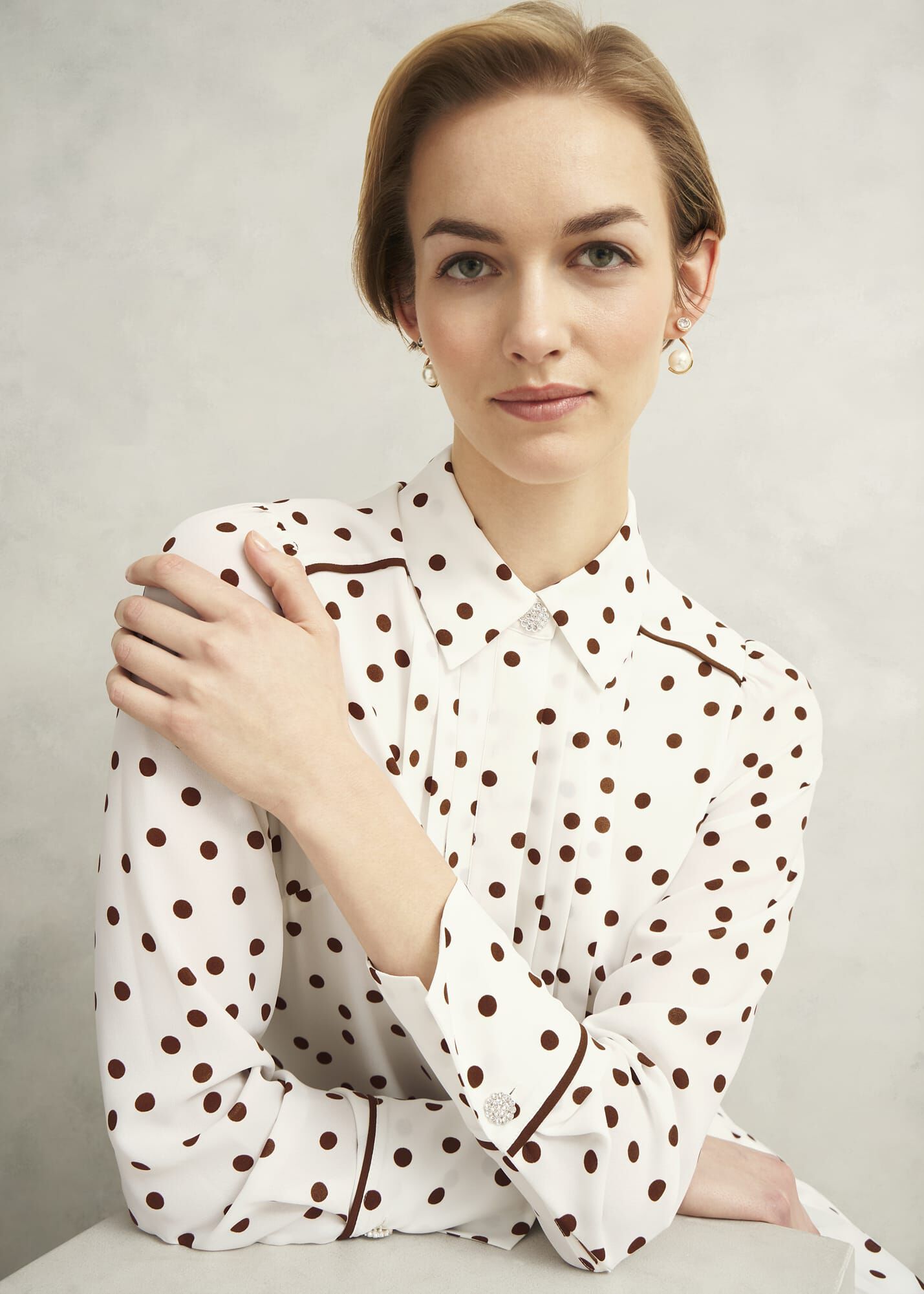 Francesca Pleated Spot Dress