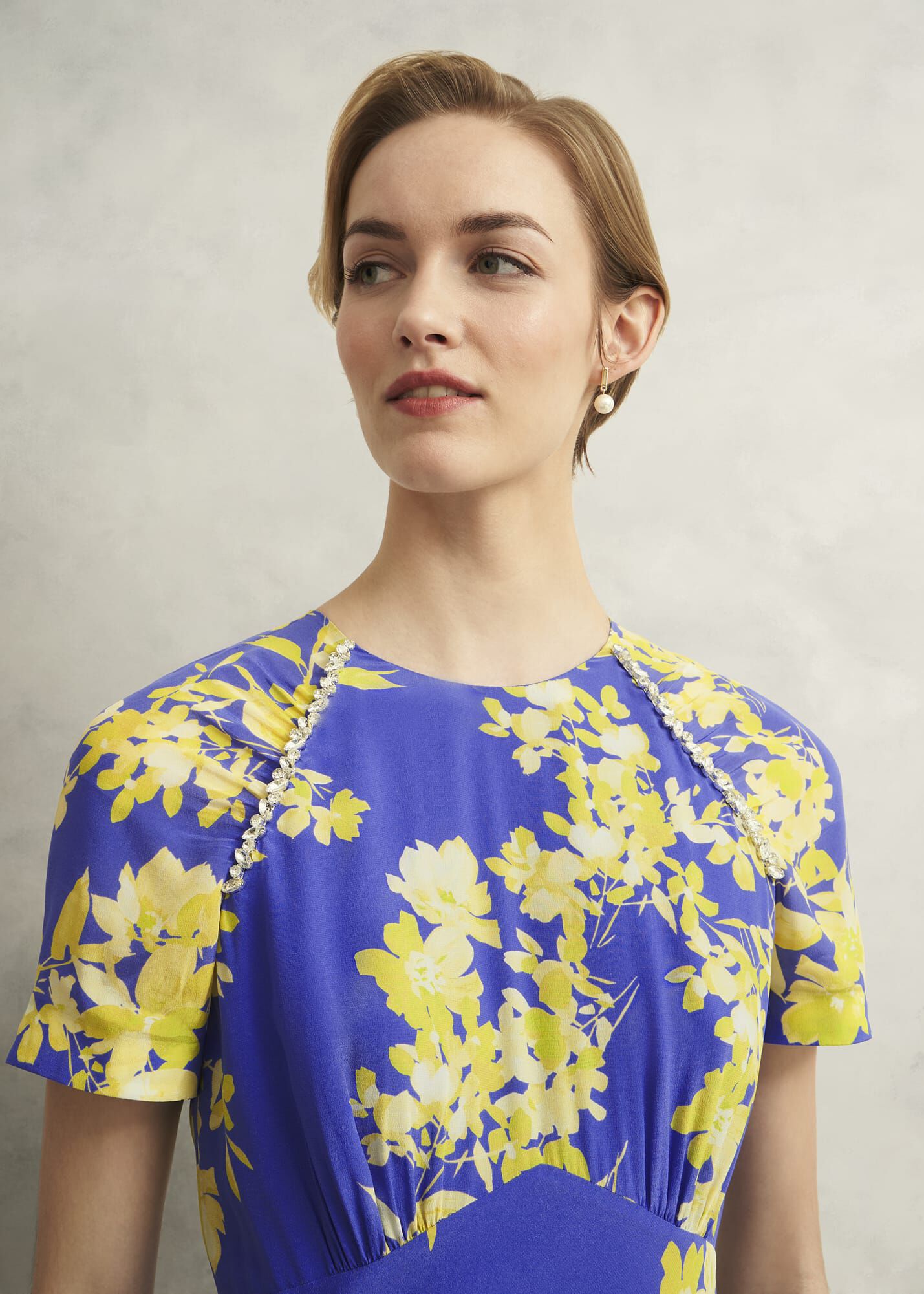 Ann Embellished Silk Dress